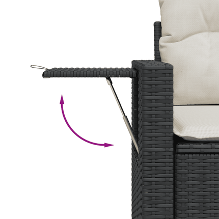 Loungegrupp med dynor 6 delar svart konstrotting