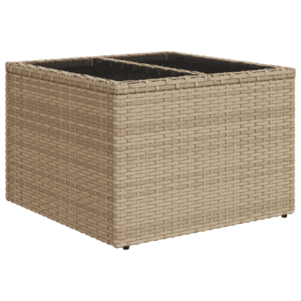Soffgrupp för trädgården med dynor 9 delar beige konstrotting