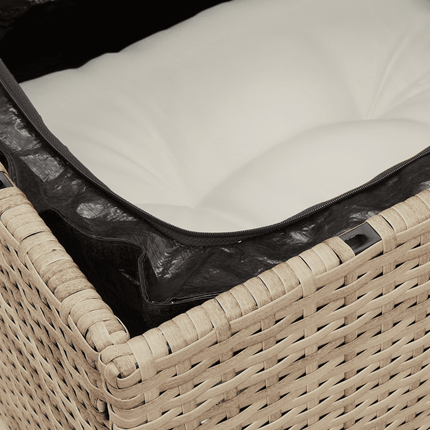 Soffgrupp för trädgården med dynor 6 delar beige konstrotting