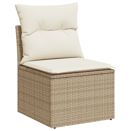 Soffgrupp för trädgården med dynor 5 delar beige konstrotting