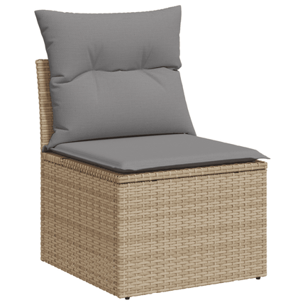 Soffgrupp för trädgården med dynor 5 delar beige konstrotting