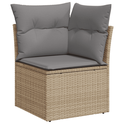 Soffgrupp för trädgården med dynor 5 delar beige konstrotting