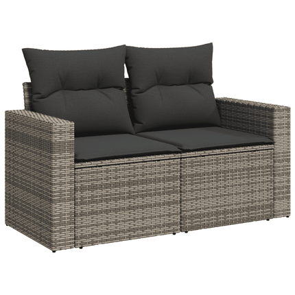 Soffgrupp för trädgården med dynor 13 delar grå konstrotting