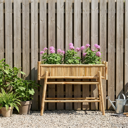Trädgårdsplanta med hållare Naturfärg 100 x 38 x 74 cm Bambus
