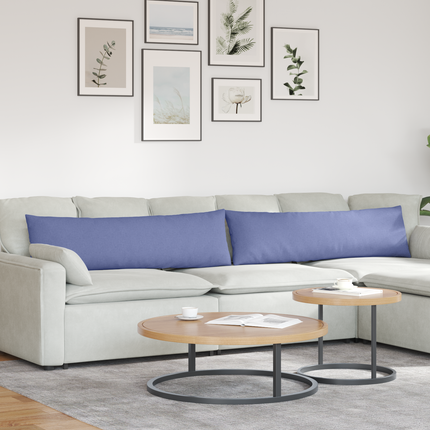 Sofakuddar 2 st tyg Jeansblå 145 x 40 cm