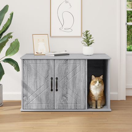 Katt hus Grå Sonoma 85 x 55 x 50,5 cm Konstruerat trä