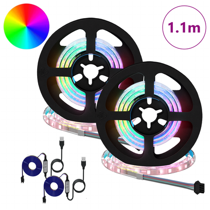 LED Band 2 st Svart och Transparent Koppar och plast