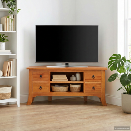 TV-skåp Naturfärg 100 x 40,5 x 46 cm Massivt mahognyträ