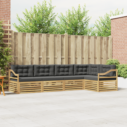 Utomhussoffset 5 st Vit och antracit Polyester