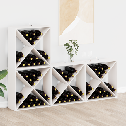 Vinställ 4 st Vit 62 x 25 x 62 cm Massiv furu