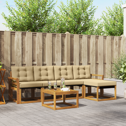 Utomhussoffset 6 st Naturlig och Beige