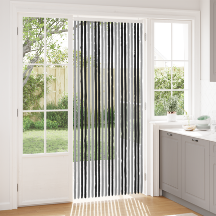 Insektsgardin Chenille Grå och svart 90 x 220 cm 100% PP