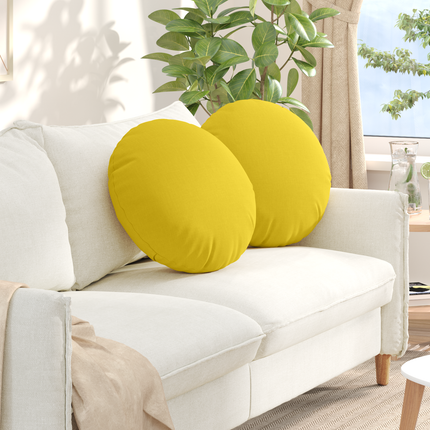 Sittkuddar 2 st tyg Ljusgul Ø50 x 19 cm
