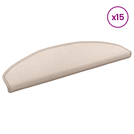 Självhäftande trappmattor 15 st 80 x 24,5 x 3,5 cm Taupe
