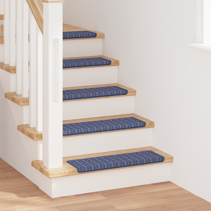 Självhäftande trappmattor 15 st 65 x 21 x 4 cm Non-Slip Blå