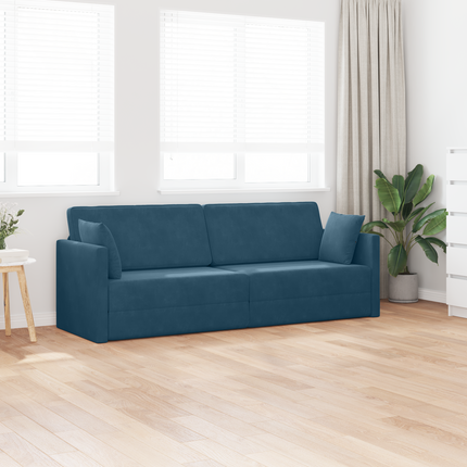Golvbäddsoffa Blå 213 x 70 x 77 cm Sammet