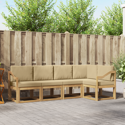 Utomhussoffset 5 st Vit och Beige