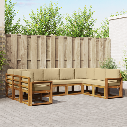 Utomhussoffset 9 st Naturlig och Beige
