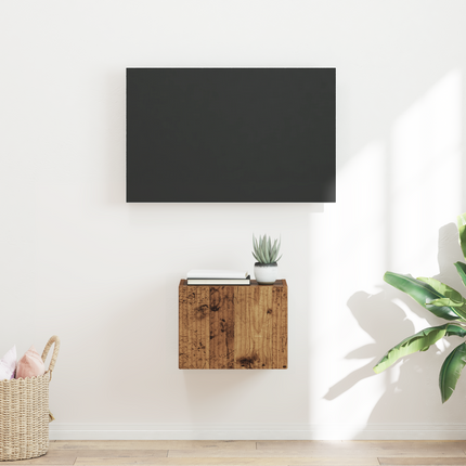 TV Vägghylla 39 x 31 x 29,5 cm Gammalt trä Konstruerat trä