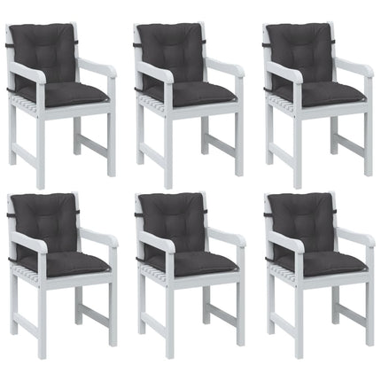 Stolsdynor lågt ryggstöd 6 st melerad antracit 100x50x7 cm tyg