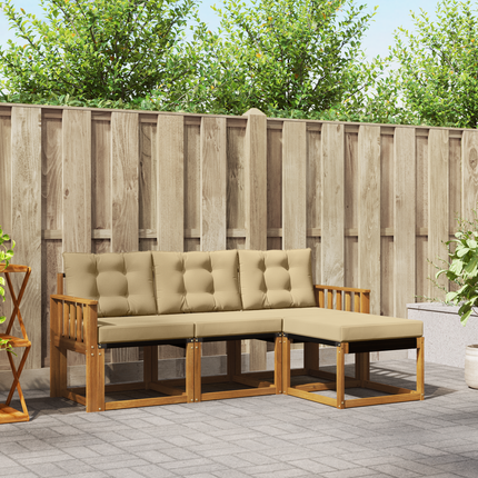 Utomhussoffset 4 st Naturlig och Beige