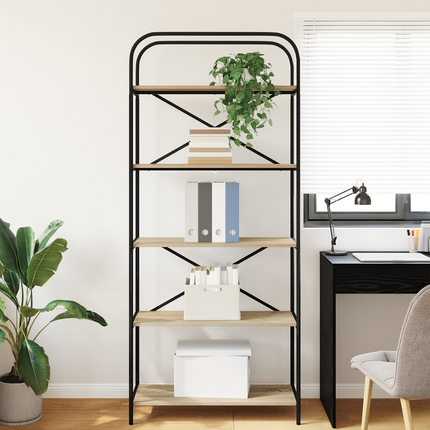 Hyllsystem 5 nivåer 80 x 30 x 183 cm Konstruerat trä Sonoma-ek