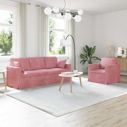 Soffset 2 st Rosa Sammet