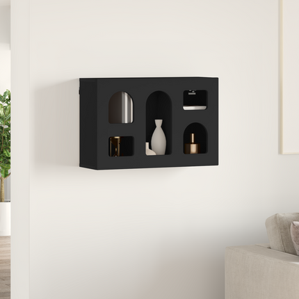 Hängande skåp ELST Svart 60 x 20 x 40 cm Konstruerat trä