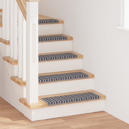 Självhäftande trappmattor 15 st 65 x 21 x 4 cm Non-Slip Grå