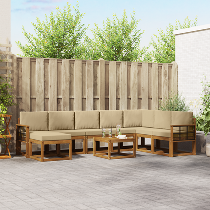 Utomhussoffset 9 st Naturlig och Beige