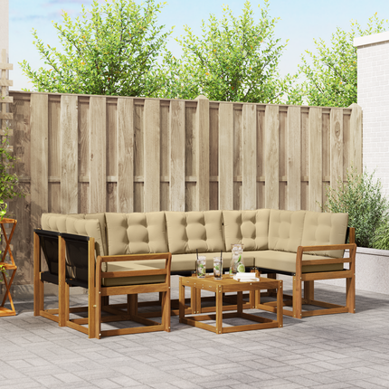 Utomhussoffset 7 st Naturlig och Beige
