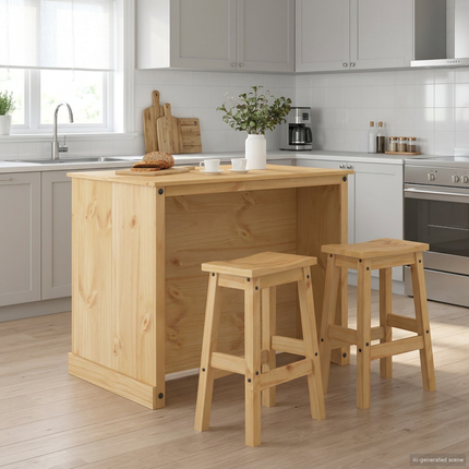 Köksö set 3 st Honungsvax 112 x 77 x 91,5 cm Massivt furu