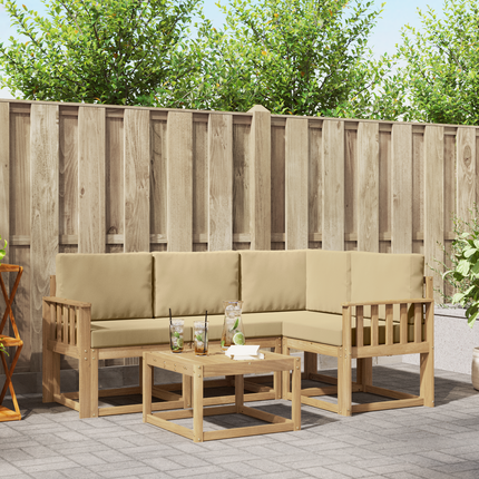 Utomhussoffset 5 st Vit och Beige