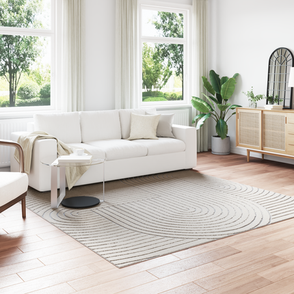 Inomhus och utomhus matta PALMERAS Kräm 240 x 240 cm Polyester
