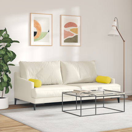 Bolsterkuddar 2 pcs Ljusgul Ø 15 x 40 cm tyg