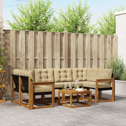 Utomhussoffset 7 st Naturlig och Beige
