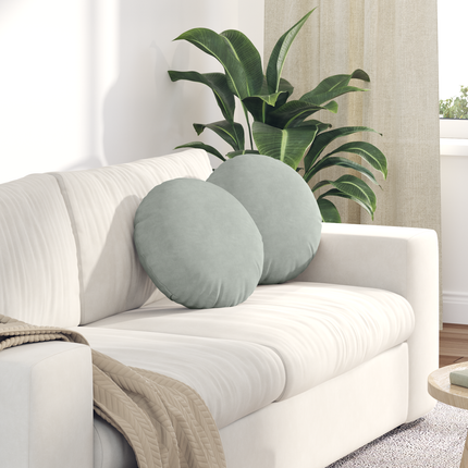 Sittkuddar 2 pcs Ljusgrå Ø 40 x 13 cm Sammet