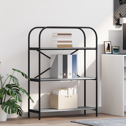 Hyllsystem 3 nivåer 80 x 30 x 109 cm Konstruerat trä Grå Sonoma