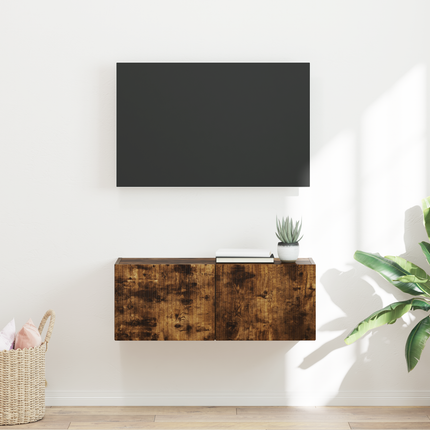 TV Vägghylla 78,5 x 31 x 29,5 cm Rökt ek Konstruerat trä