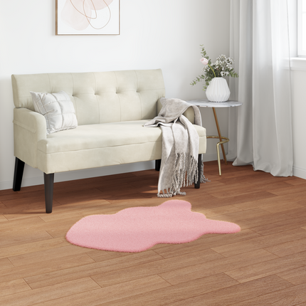 Halkfri matta i konstgjord kaninfäll OLITE Rosa 50 x 80 cm