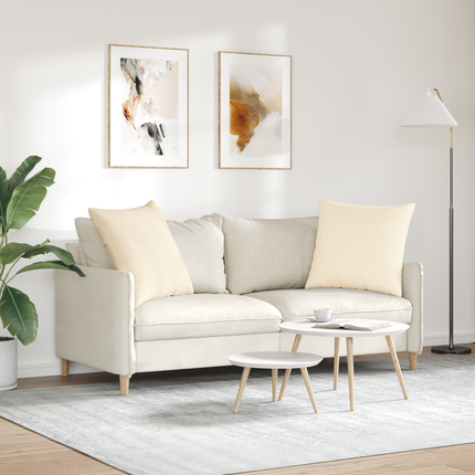 Sofakuddar 2 pcs Kräm 80 x 80 cm Kordread tyg