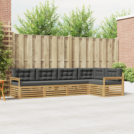 Utomhussoffset 6 st Vit och antracit Polyester