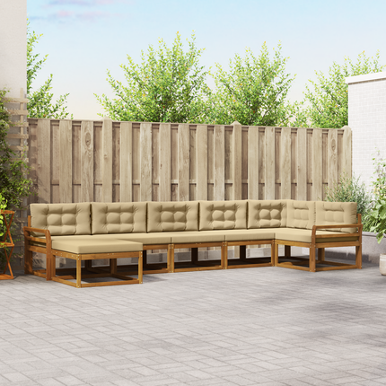 Utomhussoffset 7 st Naturlig och Beige