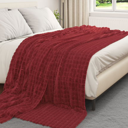 Filtar 6 st Bordeaux Röd 270 x 240 cm 10.04 Fleece