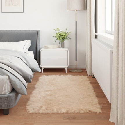 Fuskfäll matta TAFALLA Beige 80 x 150 cm Polyester