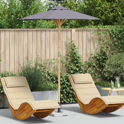 Trädgårdsparasol Mörkgrå Ø 180 x 230 cm Bambu