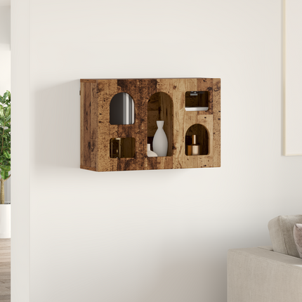 Hängande skåp ELST Gammalt trä 60 x 20 x 40 cm Konstruerat trä