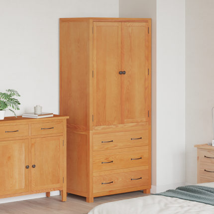 Förvaringsmöbelset 2 st Brun 80 x 50 x 180 cm Massivt Ekträ