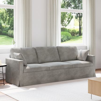 Soffa Ljusgrå 228 x 78 x 80 cm Sammet