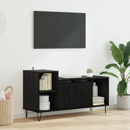 TV-skåp 100 x 35 x 55 cm Svart Ek Konstruerat trä